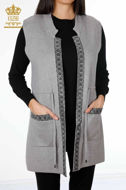 Women's Vest Gray - Women's Clothing from Turkey - 16805 | KAZEE - Thumbnail