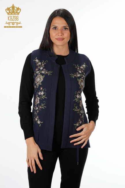 Women's Vest Navy Blue - İstanbul Women's Clothing - 16836 | Kazee - Thumbnail