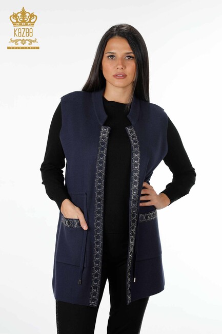 Women's Vest Navy Blue - Women's Clothing from Turkey - 16805 | KAZEE - Thumbnail