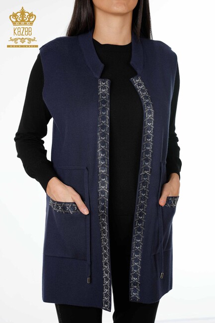 Women's Vest Navy Blue - Women's Clothing from Turkey - 16805 | KAZEE - Thumbnail