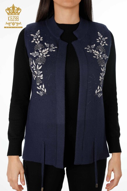 Women's Vest Navy Blue - Women's Clothing from Turkey - 16814 | Kazee - Thumbnail