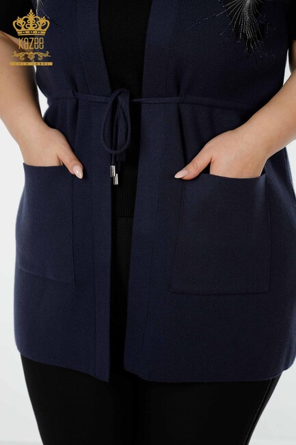 Women's Vest Pocket Detailed Navy Blue - 16834 | KAZEE - Thumbnail