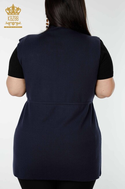 Women's Vest Pocket Detailed Navy Blue - 16834 | KAZEE - Thumbnail