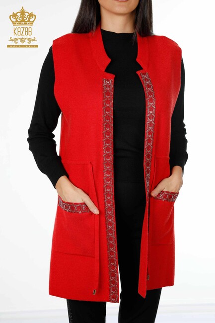 Women's Vest Red - Women's Clothing from Turkey - 16805 | KAZEE - Thumbnail