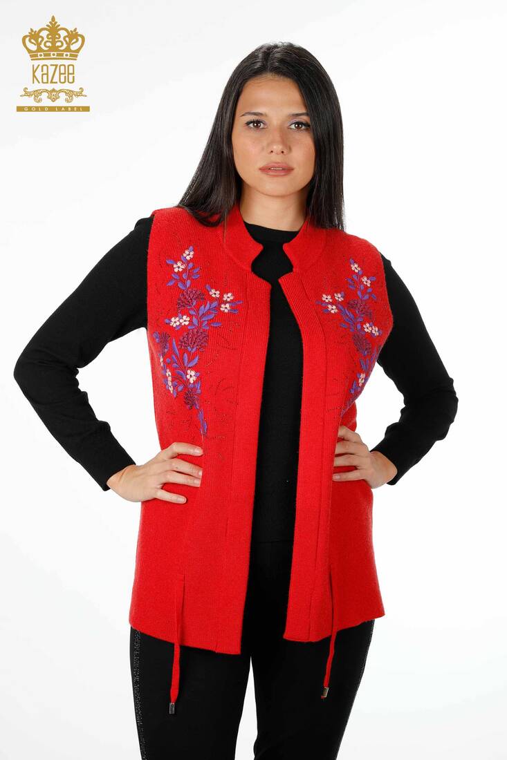 Women's Vest Red - Women's Clothing from Turkey - 16814 | Kazee