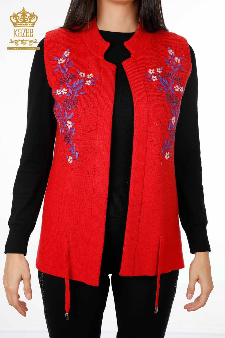 Women's Vest Red - Women's Clothing from Turkey - 16814 | Kazee