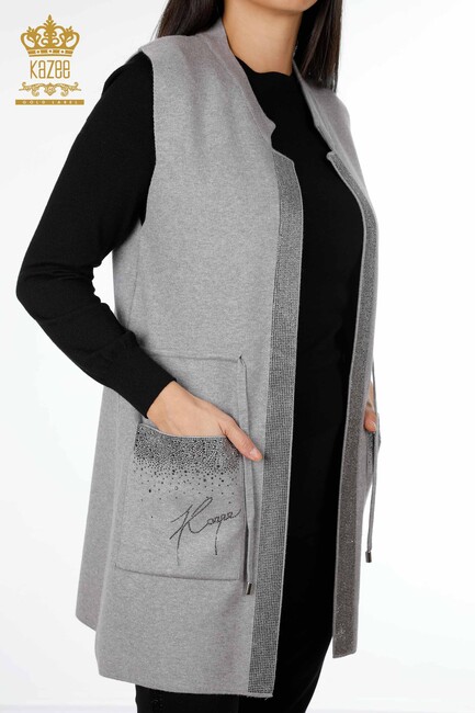 Women's Vest with Stone Pocket Gray - 16829 | Kazee - Thumbnail