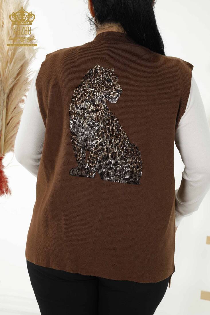 Women's Vest Tiger Pattern Brown - 30311 | KAZEE