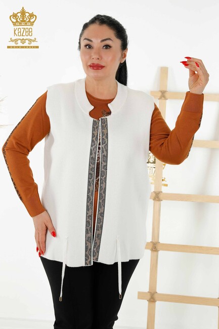 Women's Vest Tiger Pattern Ecru - 30311 | KAZEE - Thumbnail