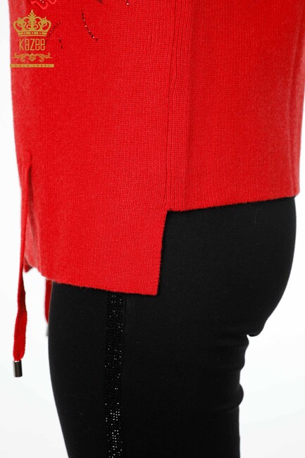 Women's Vest with Tulle Detailed Thread Tie Red - 16839 | Kazee - Thumbnail