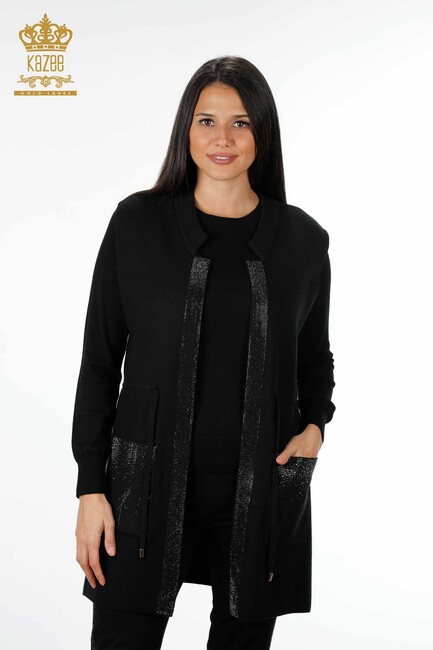 Women's Vest With Stone Pockets Black - 16829 | Kazee - Thumbnail