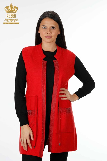 Women's Vest with Stone Pocket Red - 16829 | Kazee - Thumbnail