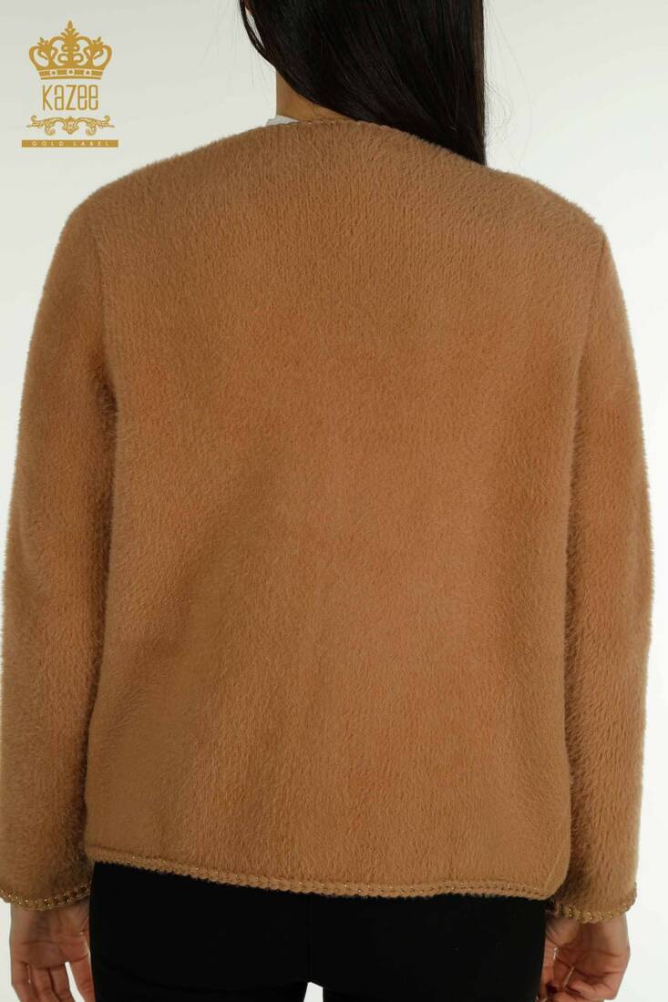 Women's Angora Cardigan Buttoned Mink - 30799 | KAZEE