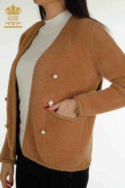 Women's Angora Cardigan Buttoned Mink - 30799 | KAZEE - Thumbnail