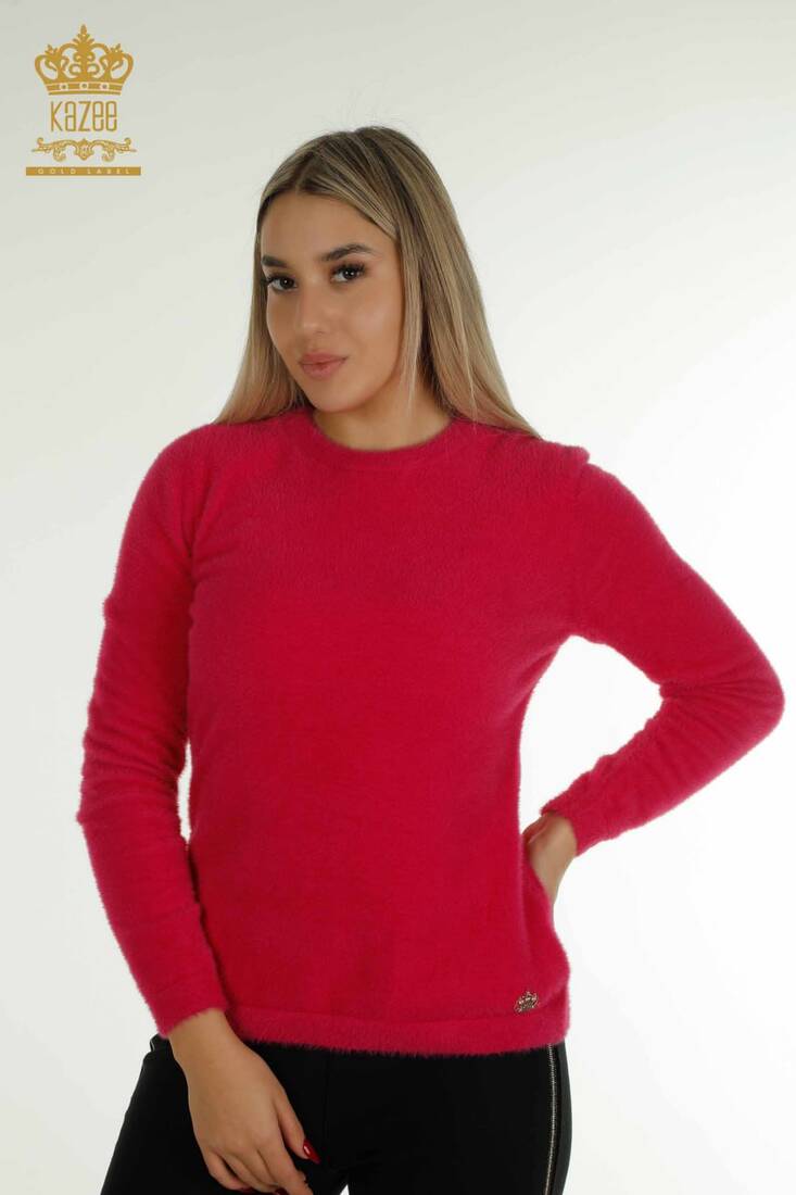 Women's Angora Knitwear Basic Fuchsia - 30490 | KAZEE