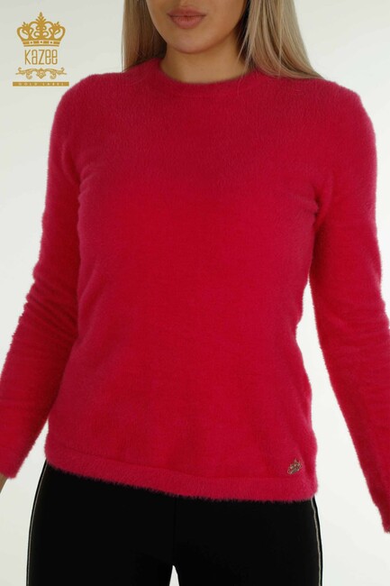 Women's Angora Knitwear Basic Fuchsia - 30490 | KAZEE - Thumbnail