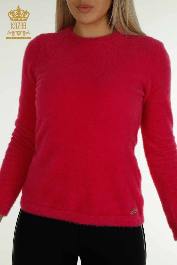 Women's Angora Knitwear Basic Fuchsia - 30490 | KAZEE