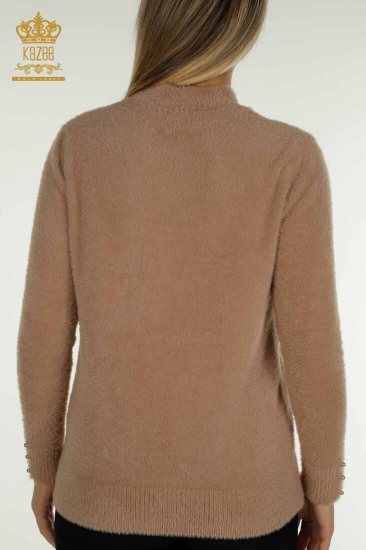 Women's Angora Knitwear Button Detail Mink - 30667 | KAZEE