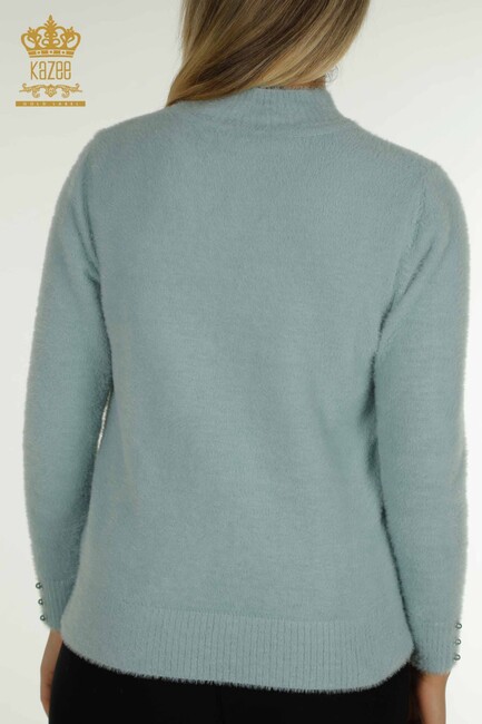 Women's Angora Knitwear Button Detail Mint - 30667 | KAZEE - Thumbnail