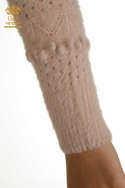 Women's Angora Knitwear Self-Patterned Powder - 30697 | KAZEE - Thumbnail