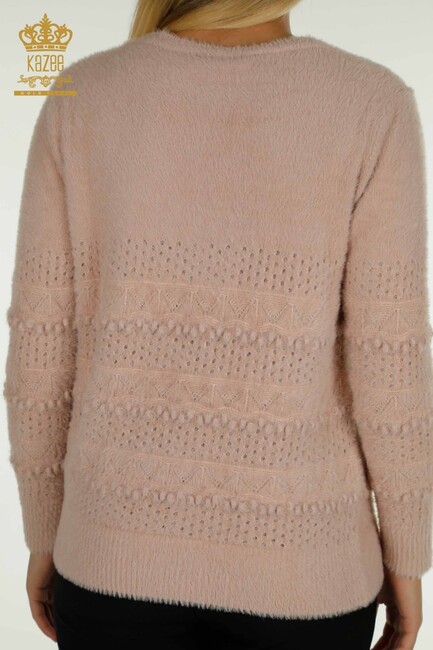 Women's Angora Knitwear Self-Patterned Powder - 30697 | KAZEE - Thumbnail