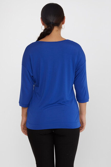 Women's Blouse Collar Detail Stoned Saks - 80029 | KAZEE - Thumbnail