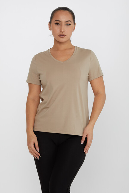 Women's Blouse Crew Neck Basic Mink - 80014 | KAZEE - Thumbnail