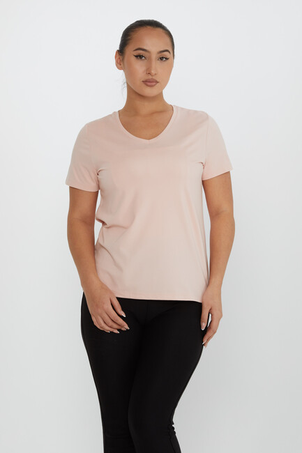 Women's Blouse Crew Neck Basic Powder - 80014 | KAZEE - Thumbnail