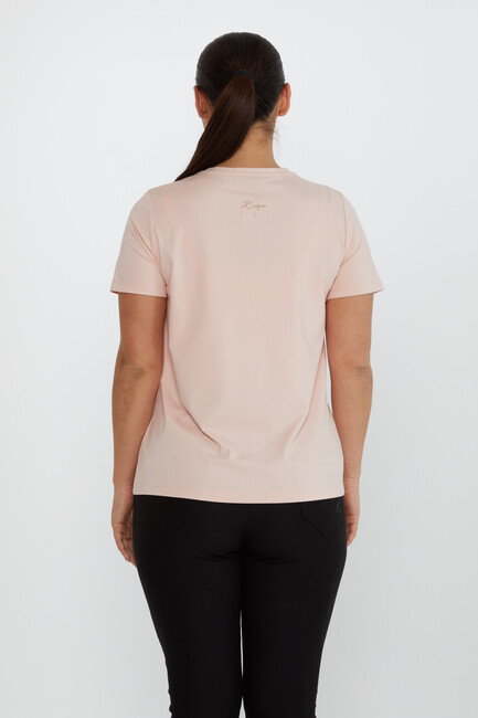 Women's Blouse Crew Neck Basic Powder - 80014 | KAZEE - Thumbnail