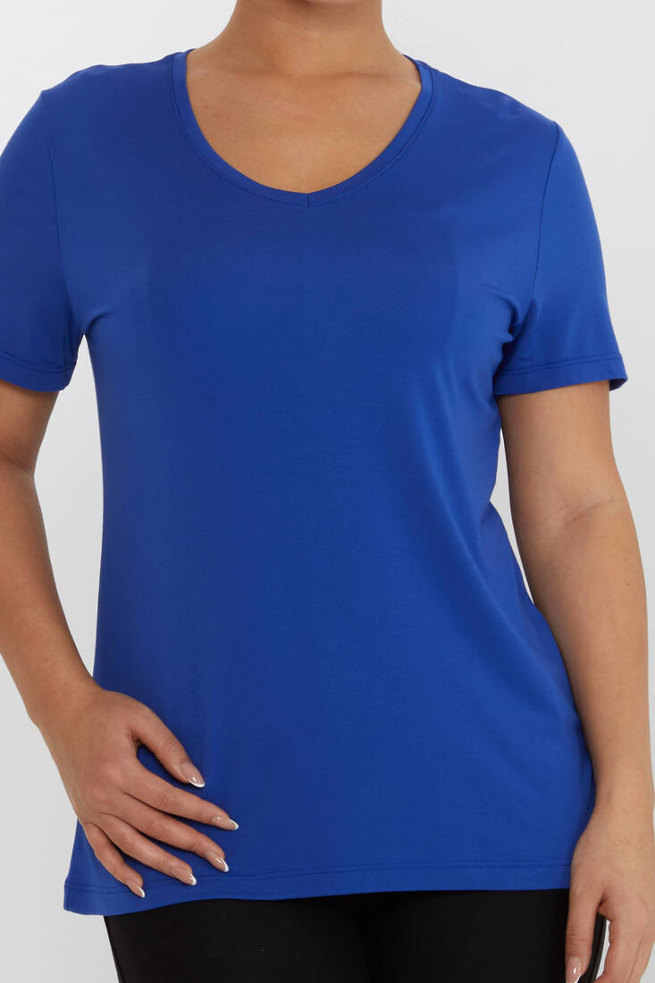 Women's Blouse Crew Neck Basic Saks - 80014 | KAZEE