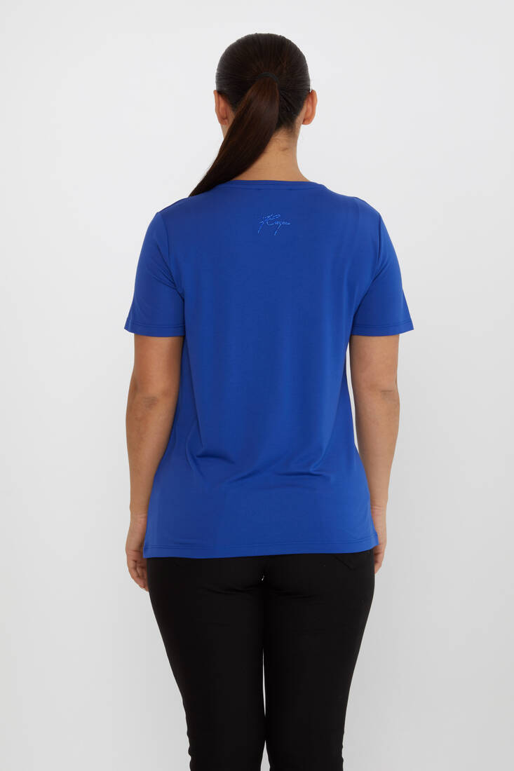 Women's Blouse Crew Neck Basic Saks - 80014 | KAZEE