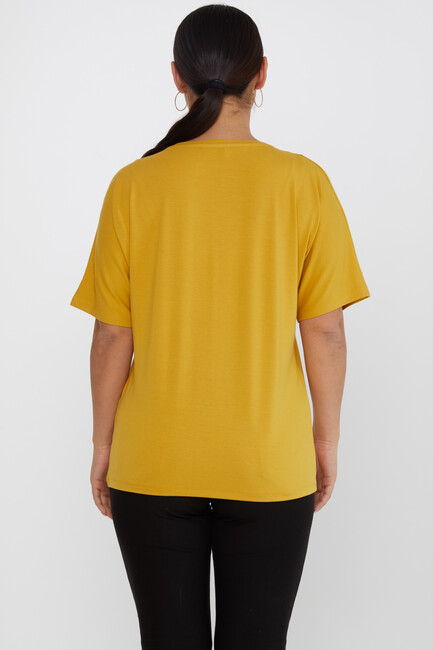 Women's Blouse Short Sleeve Stone Saffron - 79652 | KAZEE - Thumbnail