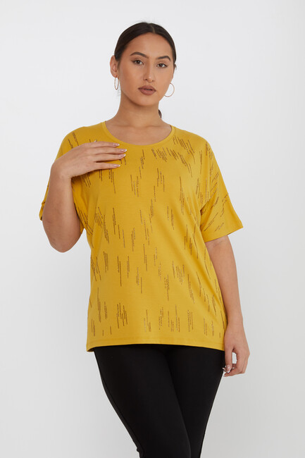 Women's Blouse Short Sleeve Stone Saffron - 79652 | KAZEE - Thumbnail