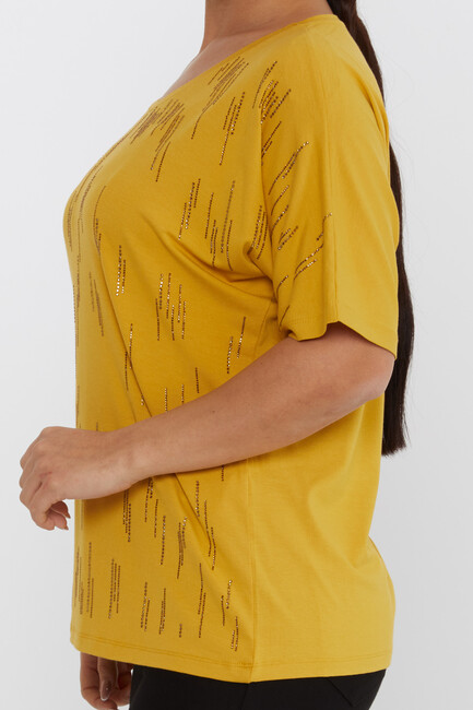 Women's Blouse Short Sleeve Stone Saffron - 79652 | KAZEE - Thumbnail