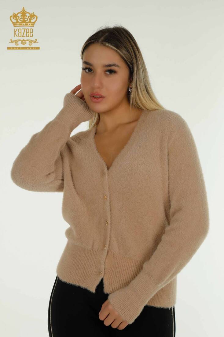 Women's Cardigan Button Detail Beige - 30447 | KAZEE