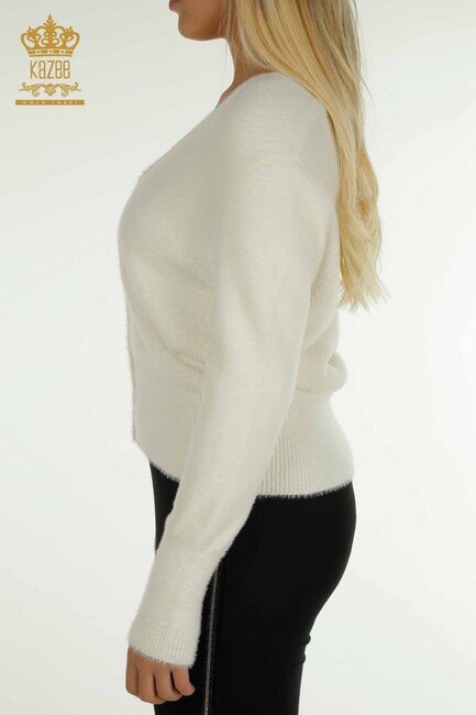 Women's Cardigan Button Detail Ecru - 30447 | KAZEE - Thumbnail