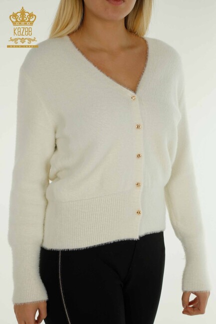 Women's Cardigan Button Detail Ecru - 30447 | KAZEE - Thumbnail