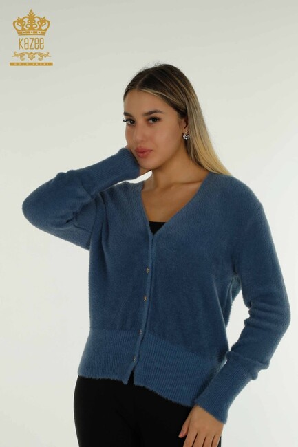 Women's Cardigan Button Detail Indigo - 30447 | KAZEE - Thumbnail