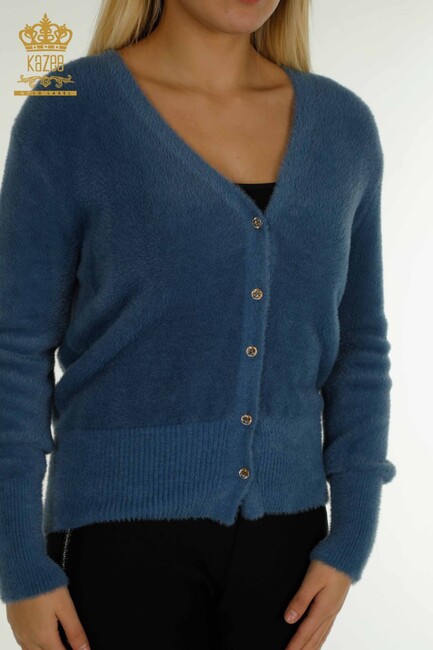 Women's Cardigan Button Detail Indigo - 30447 | KAZEE - Thumbnail