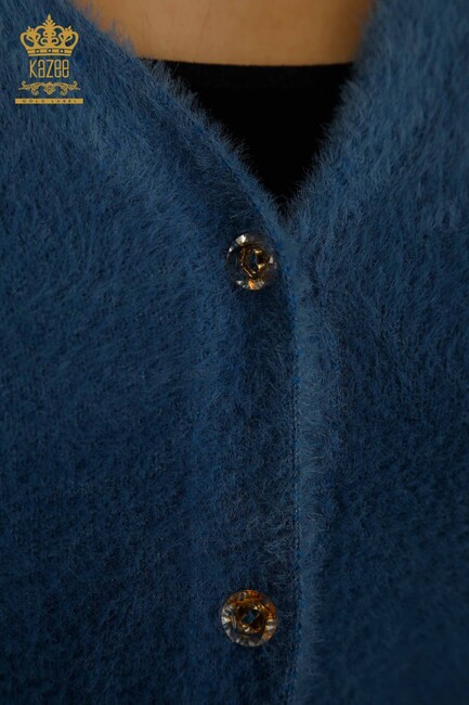 Women's Cardigan Button Detail Indigo - 30447 | KAZEE - Thumbnail