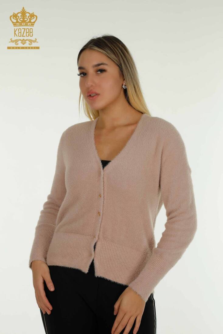 Women's Cardigan Button Detail Powder - 30447 | KAZEE