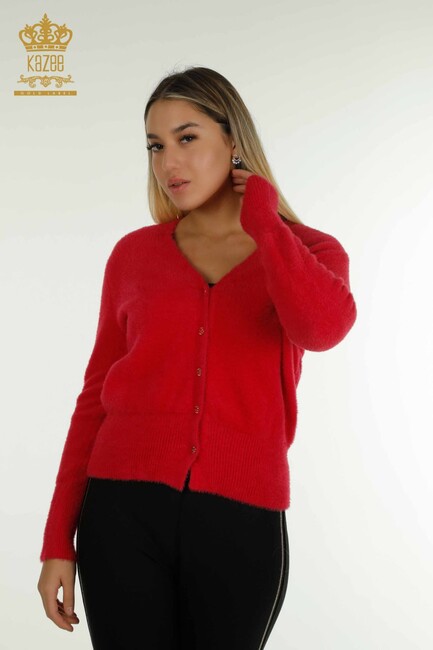 Women's Cardigan Button Detail Red - 30447 | KAZEE - Thumbnail