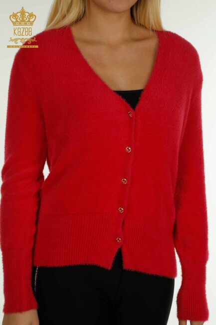 Women's Cardigan Button Detail Red - 30447 | KAZEE - Thumbnail