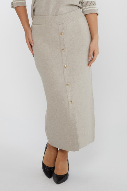 Women's Knitted Skirt Buttoned Mink - 31631 | KAZEE - Thumbnail