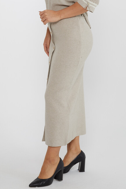 Women's Knitted Skirt Buttoned Mink - 31631 | KAZEE - Thumbnail