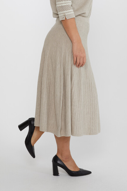 Women's Knitted Skirt Waist Elastic Mink - 31391 | KAZEE - Thumbnail