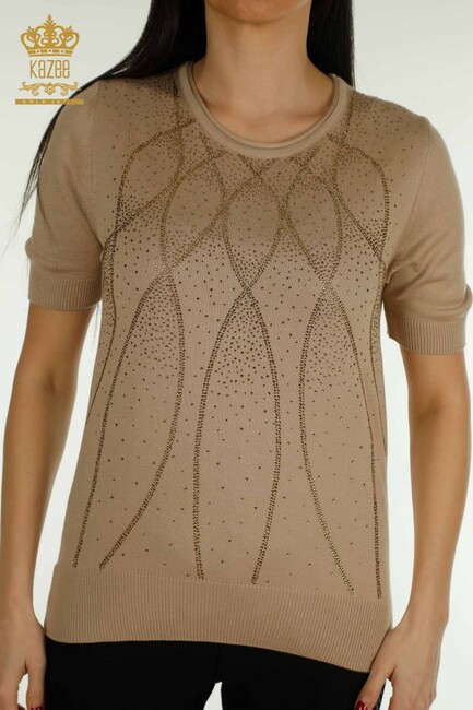 Women's Knitwear American Model Beige - 30686 | KAZEE - Thumbnail