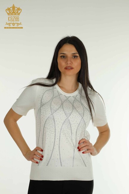 Women's Knitwear American Model Ecru - 30686 | KAZEE - Thumbnail