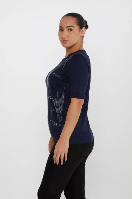 Women's Knitwear American Model Navy Blue - 30455 | KAZEE - Thumbnail