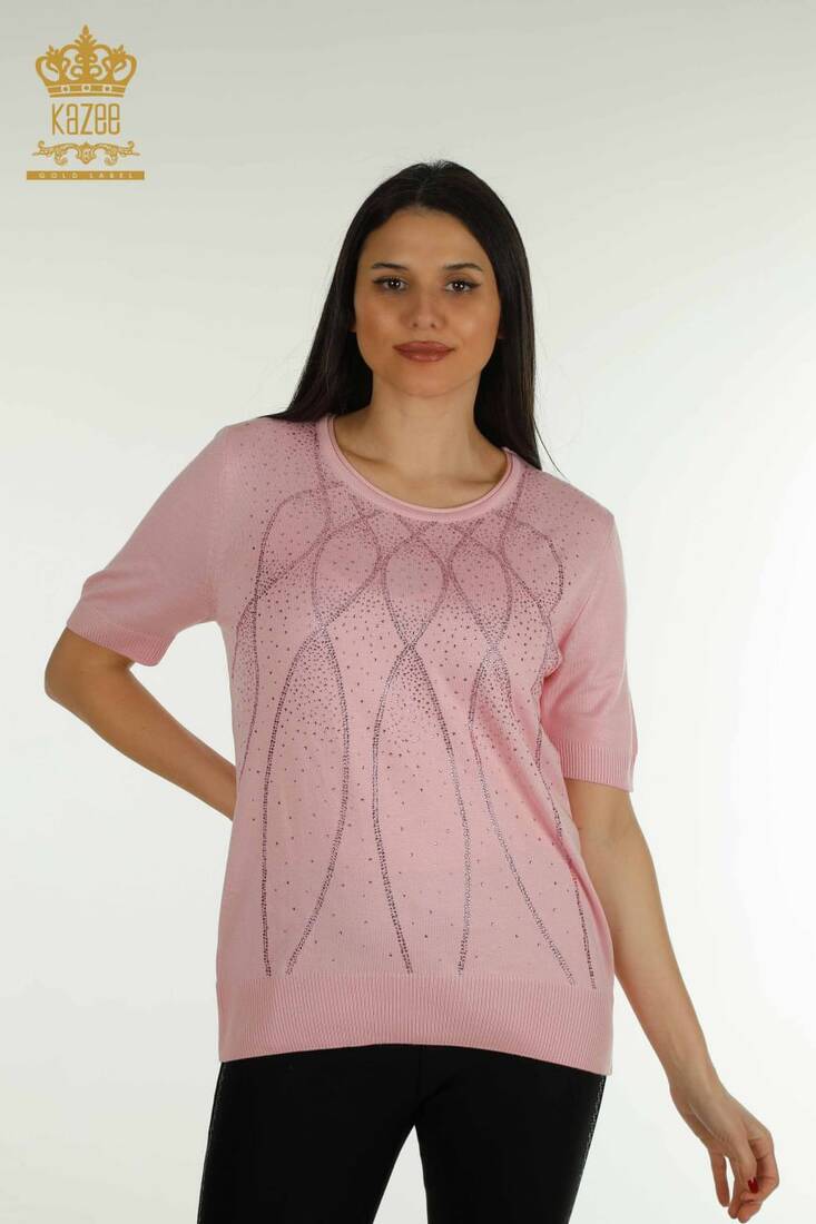 Women's Knitwear American Model Pink - 30686 | KAZEE